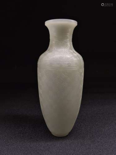 A JADE CARVED  'HUI WEN'' VASE