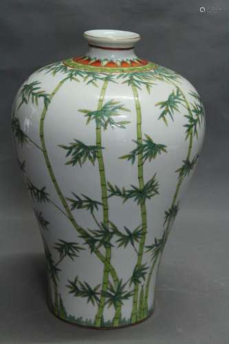 A 'BAMBOO' PAINTED MEIPING VASE