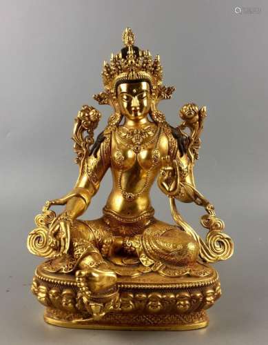 Yongle Mark, A Gilt Bronze Buddha