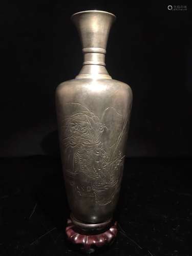 A Carved Bronze Vase