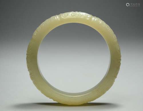 A Hetian Carved Bracelet