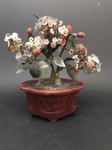 Chinese Lacquerware Pot Flower
