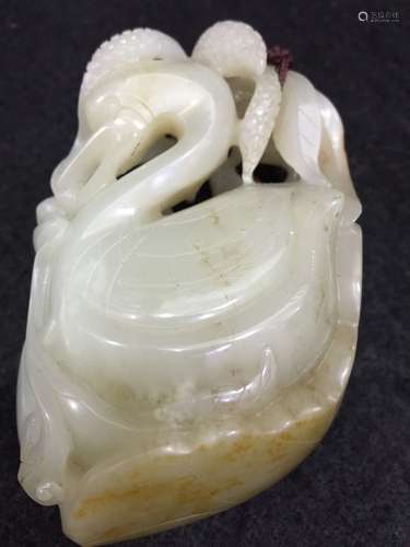 A Carved Jade Goose