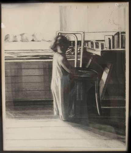 SIDNEY GOODMAN (1936-2013), FRAMED CHARCOAL, 1966