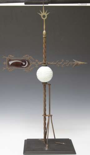 EARLY 1900S WEATHERVANE WITH GLASS BALL