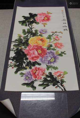 CHINESE PAINTING OF FLOWERS, SIGNED