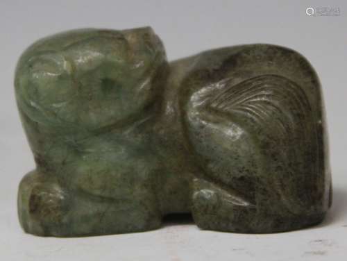 EARLY CHINESE CARVED JADE LION