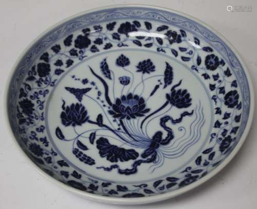 CHINESE BLUE AND WHITE PORCELAIN BOWL, 13