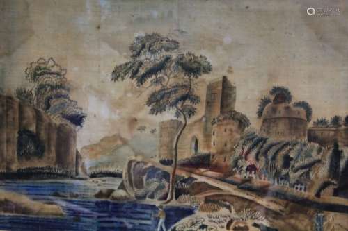 LATE 18TH/19TH CENTURY PAINTING ON SILK CLOTH
