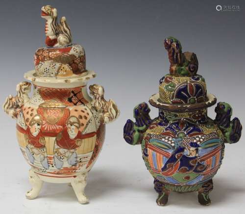 LOT OF (2) 19TH CENTURY JAPANESE SATSUMA CENSERS