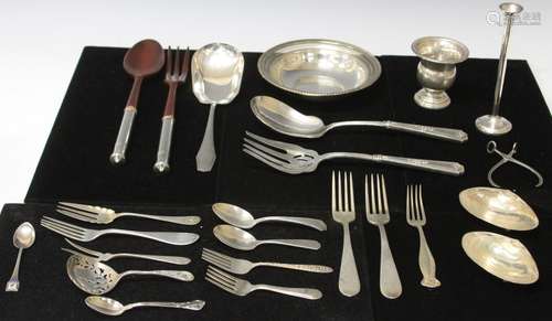 LOT OF (24) PCS.  STERLING SILVER FLATWARE, TRAY