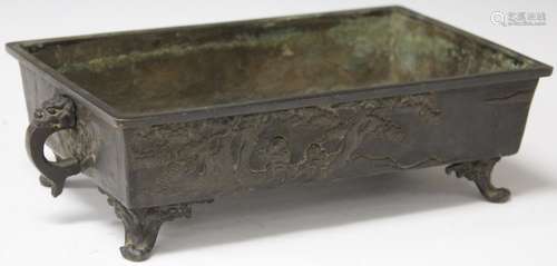 19TH CENTURY JAPANESE CAST BRONZE FOOTED CENSER