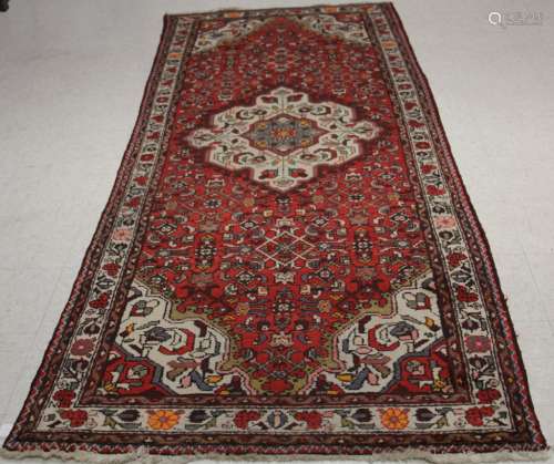 VINTAGE PERSIAN HAND KNOTTED WOOL RUNNER
