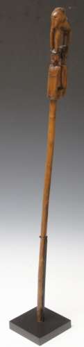 EARLY AFRICAN CARVED WALKING STICK, 38