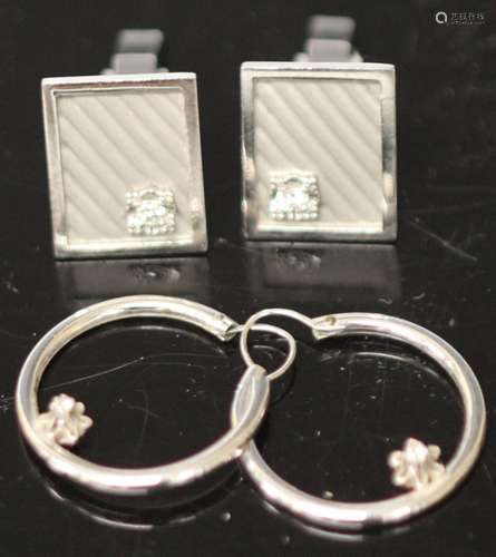 LOT OF (2) DIAMOND & 14KT WHITE GOLD