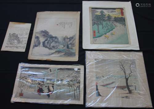 LOT OF (5) JAPANESE WORKS ON PAPER