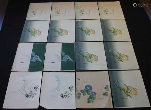 LOT OF (89) VINTAGE JAPANESE PAINTINGS ON PAPER