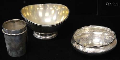 LOT OF (3) SWEDISH .830 SILVER: COMPOTES & CUP