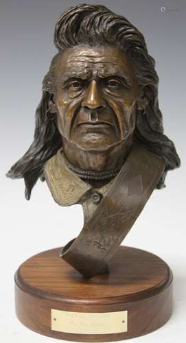 RALPH ROYBAL (B. 1955), CHIEF JOESPH, BRONZE