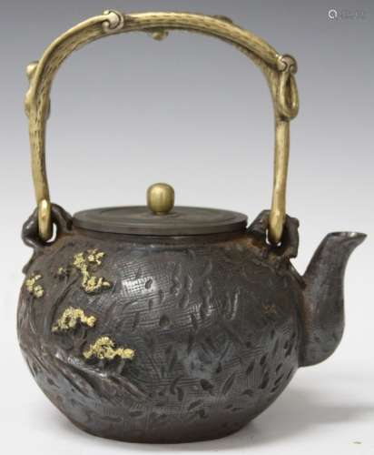 CHINESE CAST METAL TEAPOT, 7