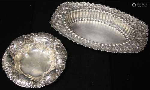 LOT OF (2) 19TH CENTURY STERLING SILVER TRAYS