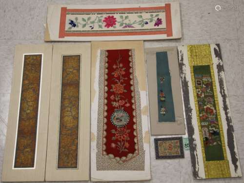 LOT OF (7) CHINESE EMBROIDERED TEXTILES