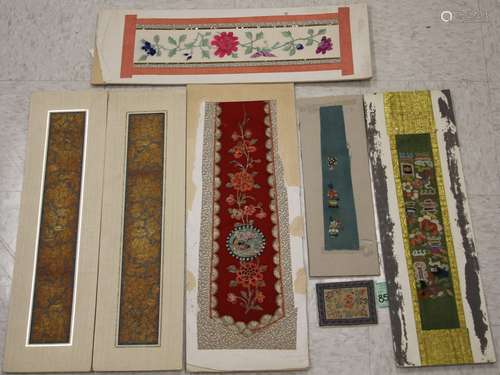 LOT OF (7) CHINESE EMBROIDERED TEXTILES