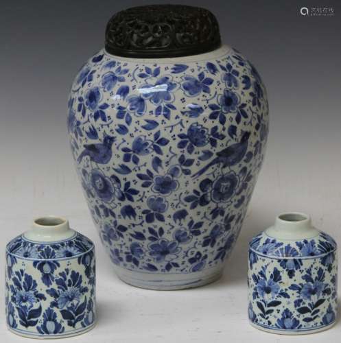 LOT OF (3) BLUE AND WHITE PORCELAIN, (2) ARE DELFT