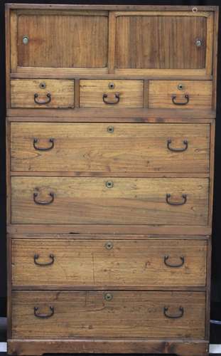 19TH CENTURY JAPANESE TANSU STACKING CHEST