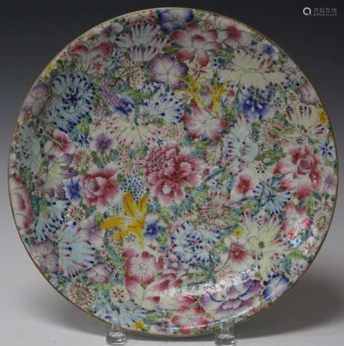 QING DYNASTY PORCELAIN PLATE, 13 1/4