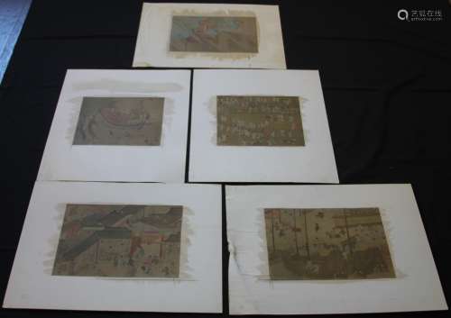 LOT OF (5) JAPANESE PAINTINGS
