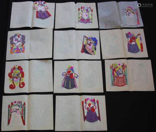 LOT OF (50) JAPANESE MASK PAPER CUT ART