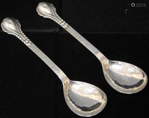 PAIR OF SILVER SPOONS, BY AXEL LARSON