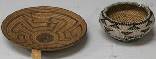 LOT OF (2) NATIVE AMERICAN PAIUTE WOVEN BASKETS