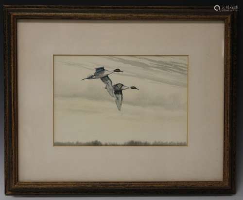 JAMES DAVIES, 1968, FRAMED WATERCOLOR