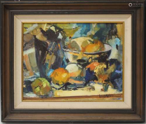 MID-CENTURY OIL ON CANVAS, SIGNED LINSTROM