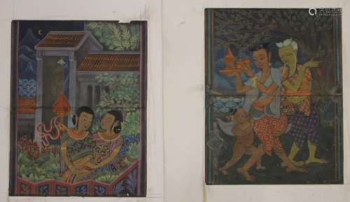 LOT OF (2) SOUTHEAST ASIAN PAINTINGS