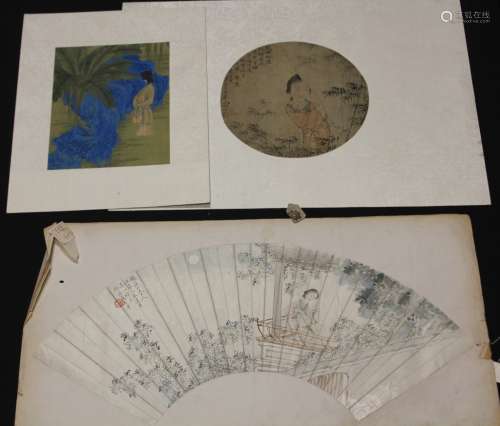 LOT OF (3) VINTAGE CHINESE WATERCOLORS
