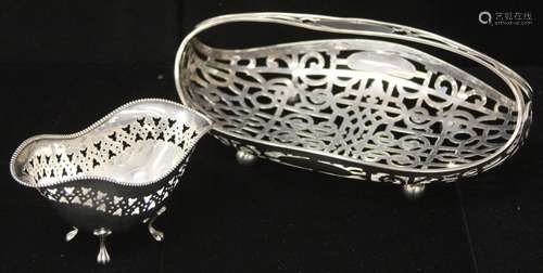 LOT OF (2) STERLING SILVER OPEN WORK BASKETS