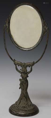 ART NOUVEAU FIGURAL DRESSING MIRROR, 19