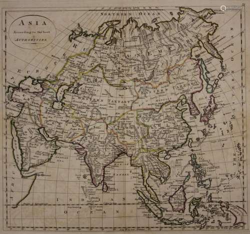 18TH/19TH CENTURY EUROPEAN MAP OF ASIA