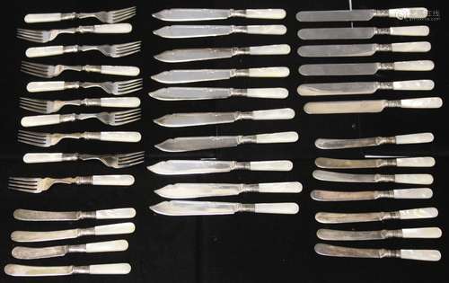 LOT OF (36) MOTHER OF PEARL HANDLED FLATWARE