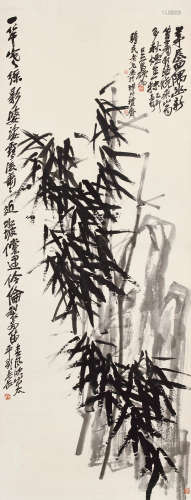 吴昌硕（1844～1927） 乙卯（1915）年作 山雨新篁图 立轴 水墨纸本