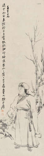张大千（1899～1983） 1942年作 疏枝蕃女 镜心 水墨纸本