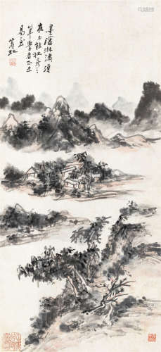 黄宾虹（1865～1955） 秋山幽居 立轴 设色纸本