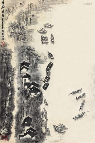 李可染（1907～1989） 清漓渔歌 镜心 水墨纸本