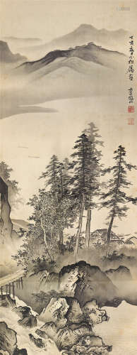 李研山（1898～1961） 1947年作 豀山归棹 镜心 水墨绢本