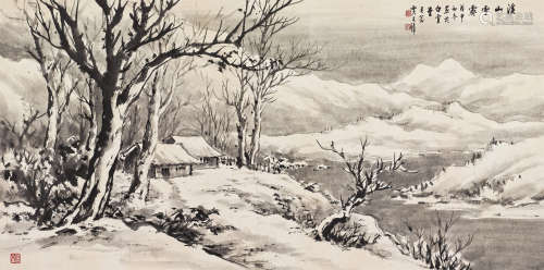 黄君璧（1898～1991） 1968年作 溪山雪霁 镜心 水墨纸本