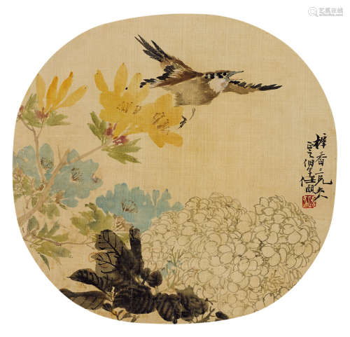 任颐（1840～1896） 鸟语花香 立轴 设色绢本