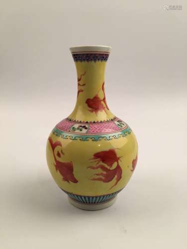 Chinese Gold Porcelain Vase